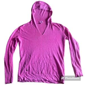 Lilly Pulitzer pink linen long sleeve hoodie shirt size xs